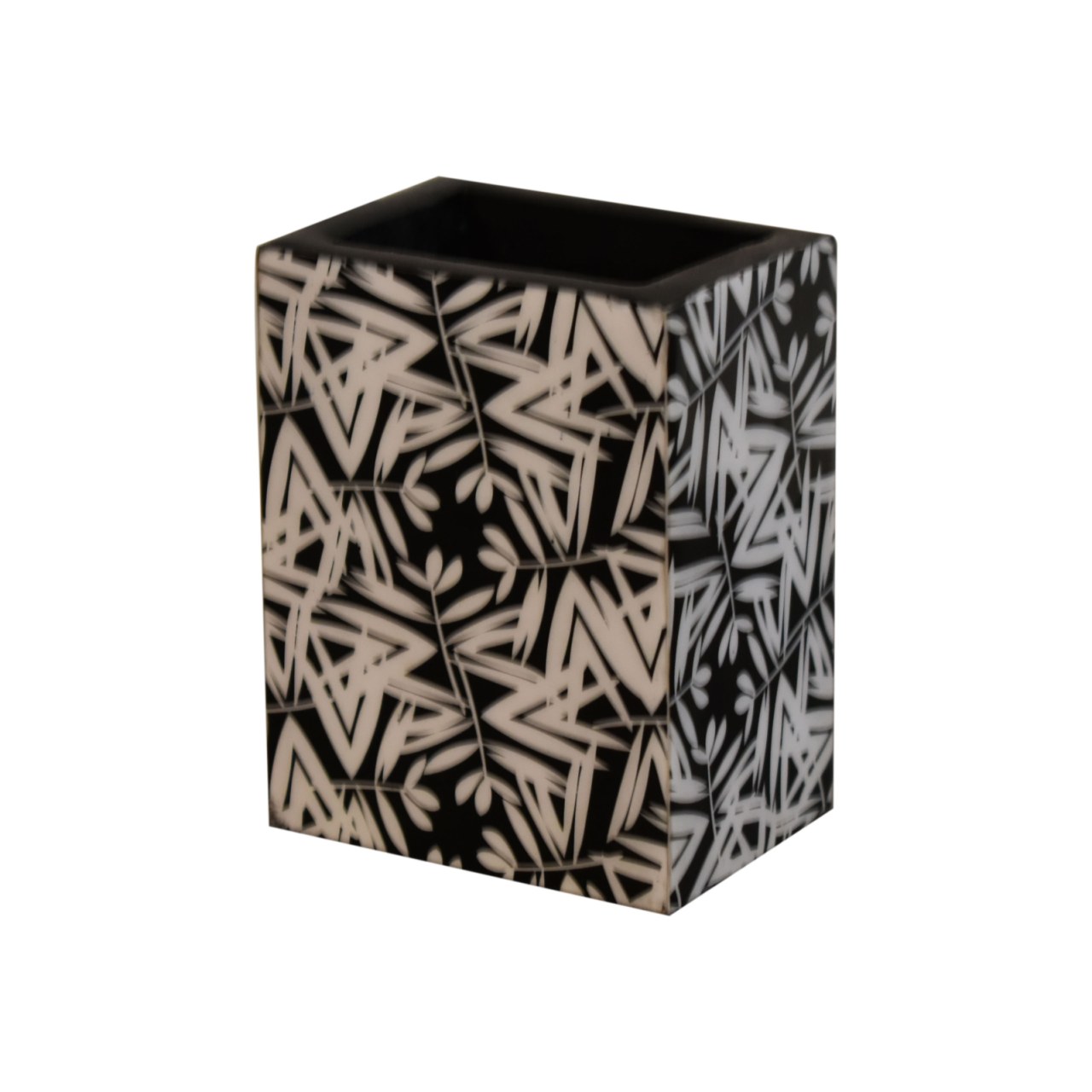 aztec printed mango wood bathroom set