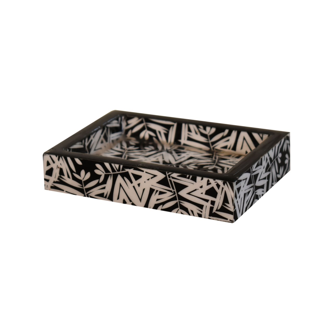 aztec printed mango wood bathroom set