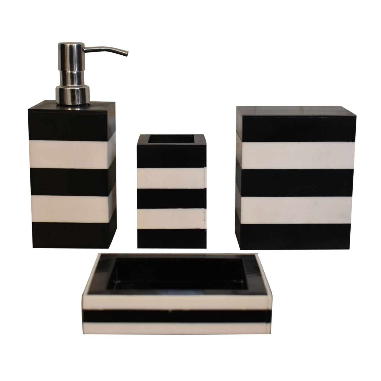 resin and mango wood bathroom set of 4
