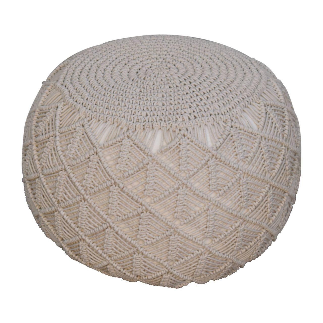 ansley cream pouffe