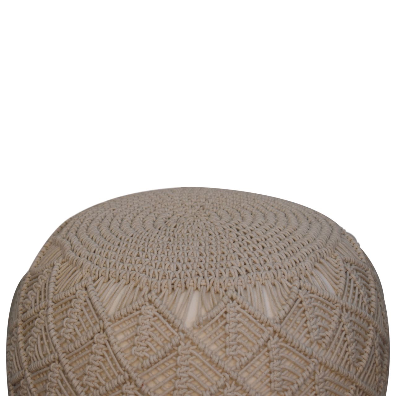 ansley cream pouffe