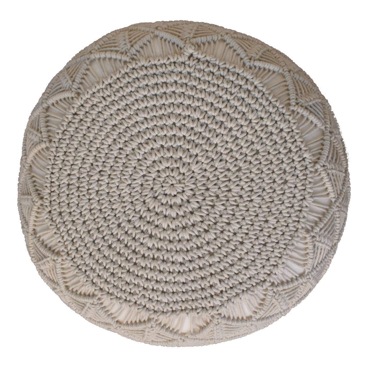 ansley cream pouffe
