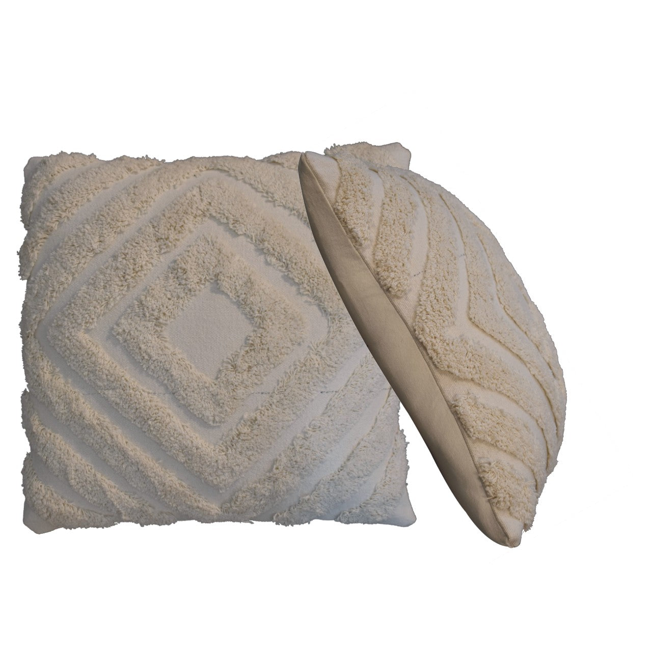 cream diamond cushion set of 2