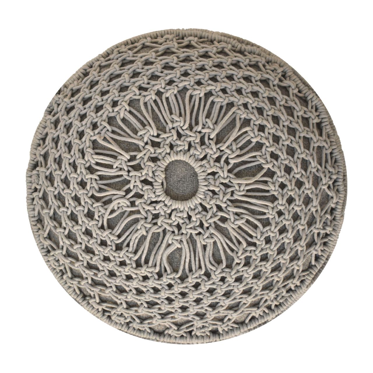 crotchet grey footstool