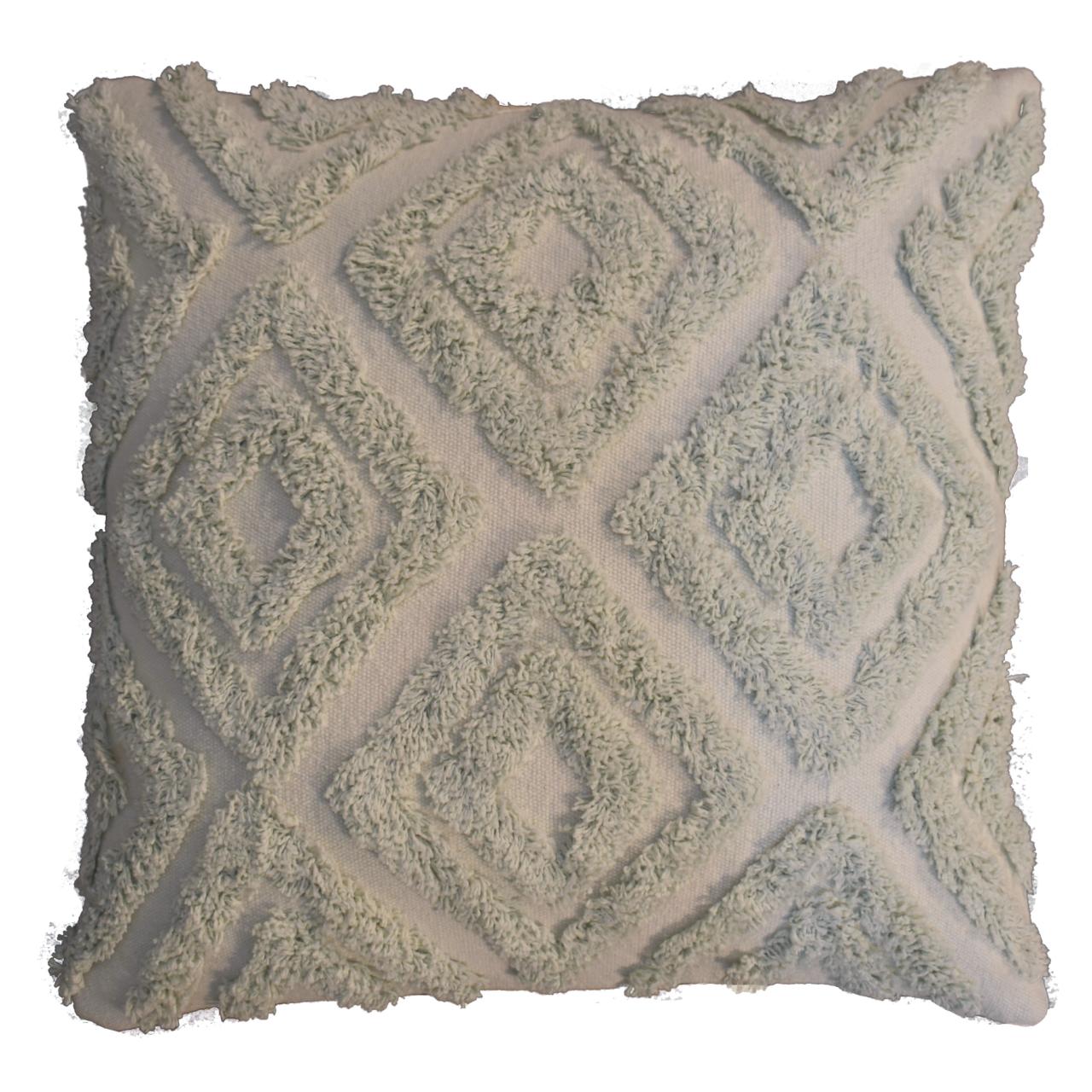 sea green mini diamond tassle cushion set of 2