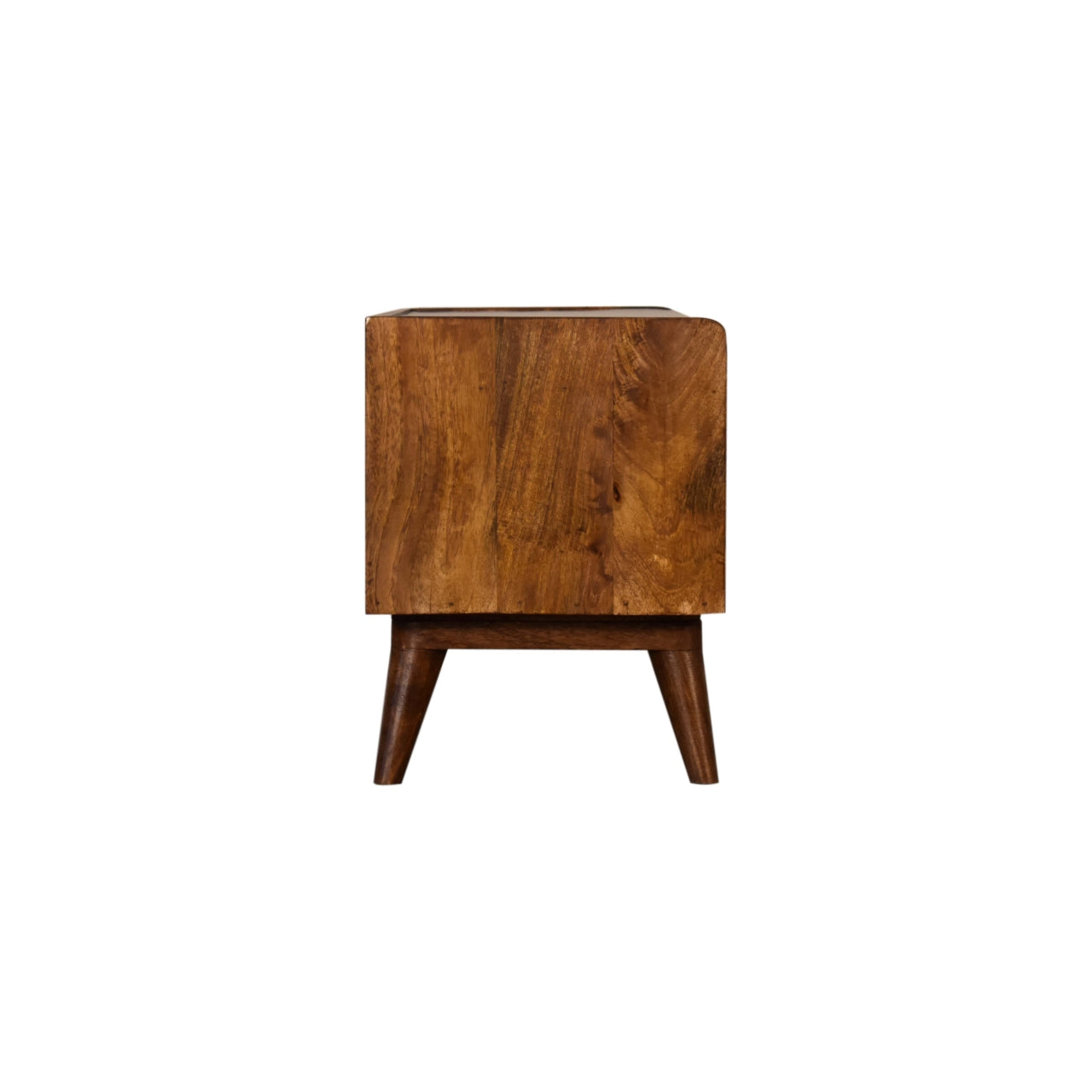 Solid Wood Nordic Chestnut Finish Storage Bench with Seat Pad
