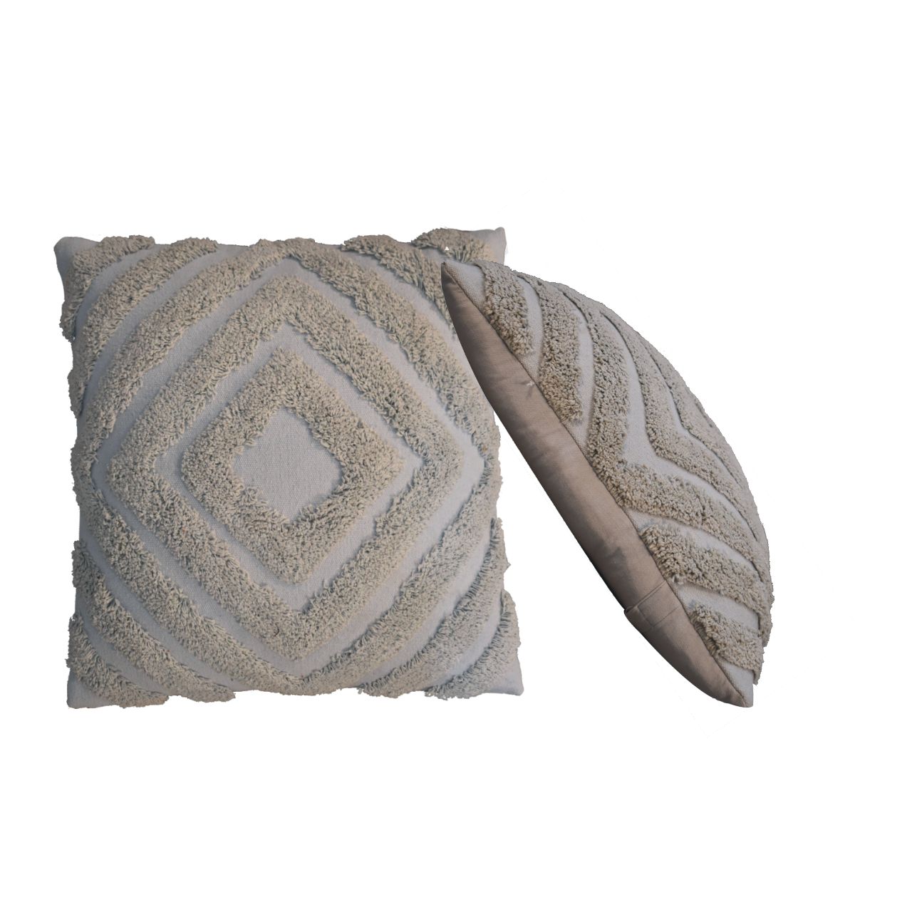grey diamond cushion set of 2
