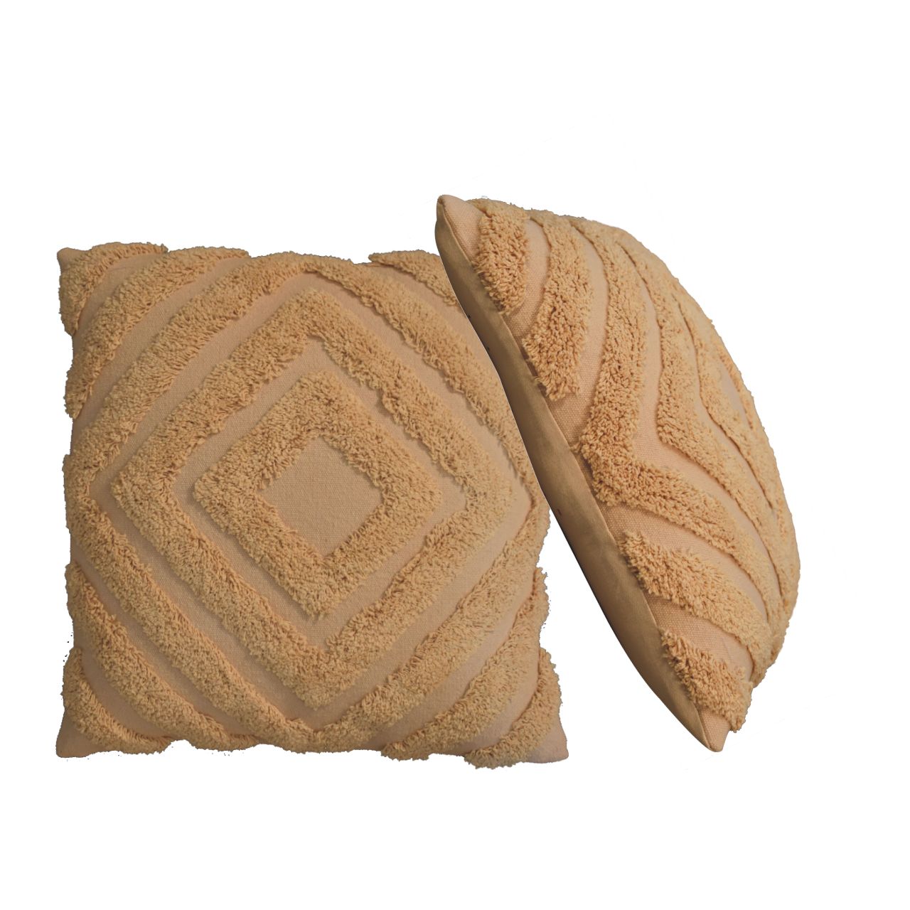 mustard diamond cushion set of 2