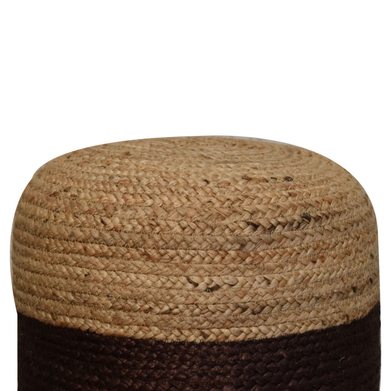jute pouffe with brown band