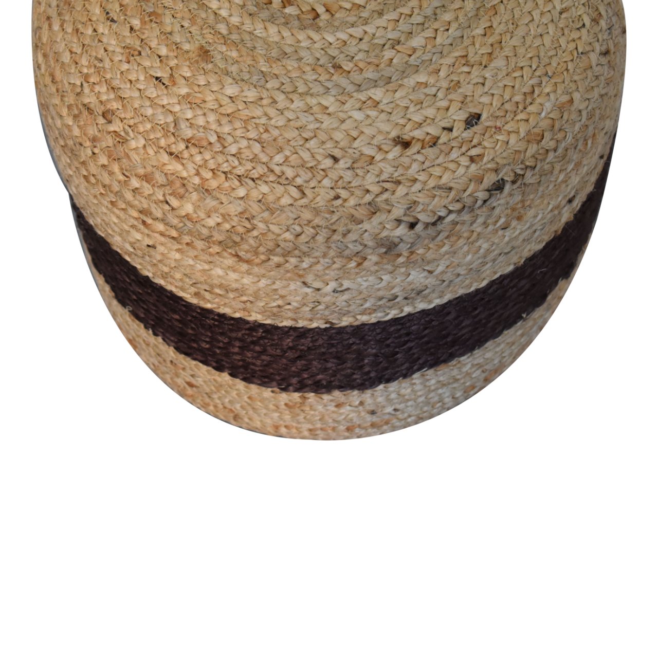 jute pouffe with brown band