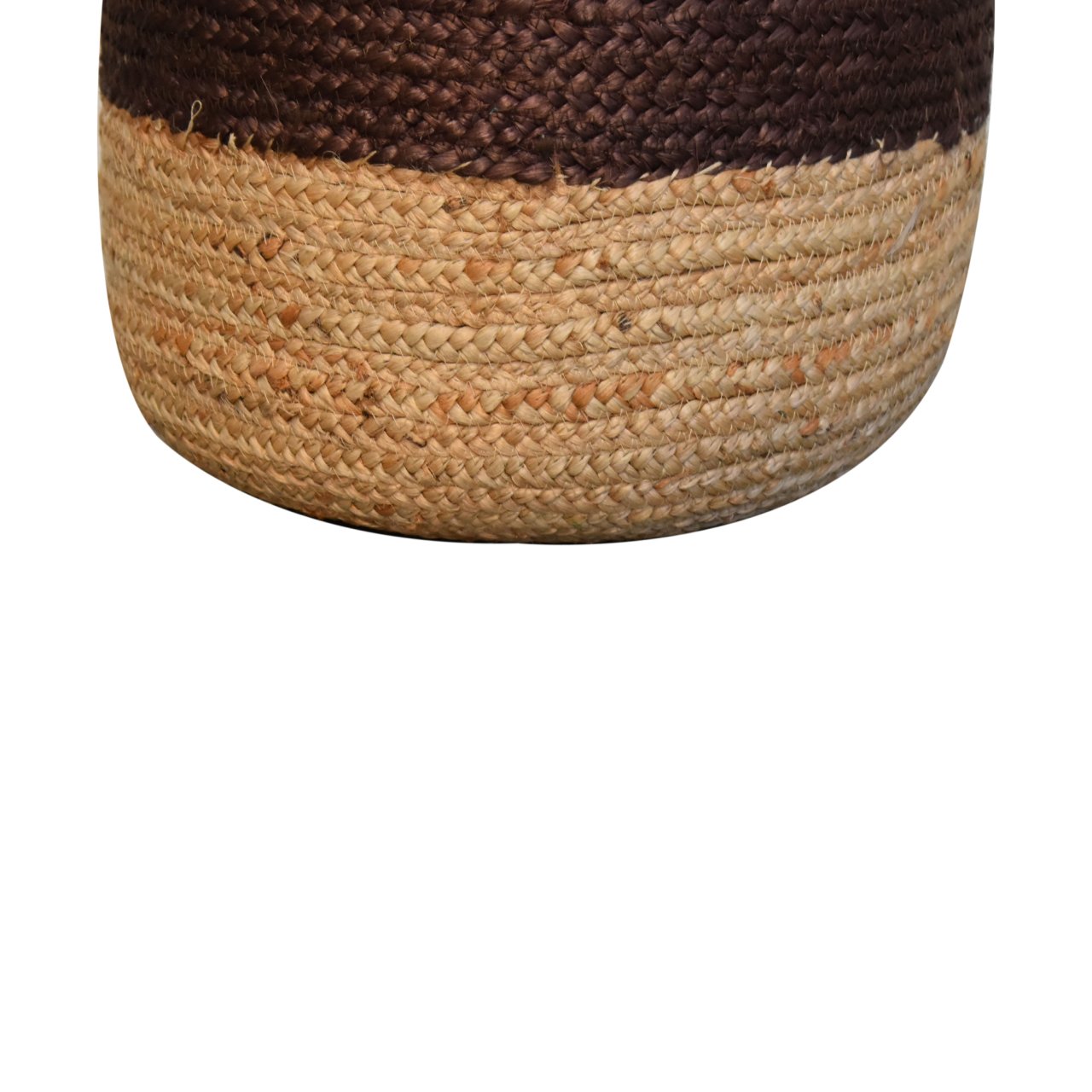 jute pouffe with brown band