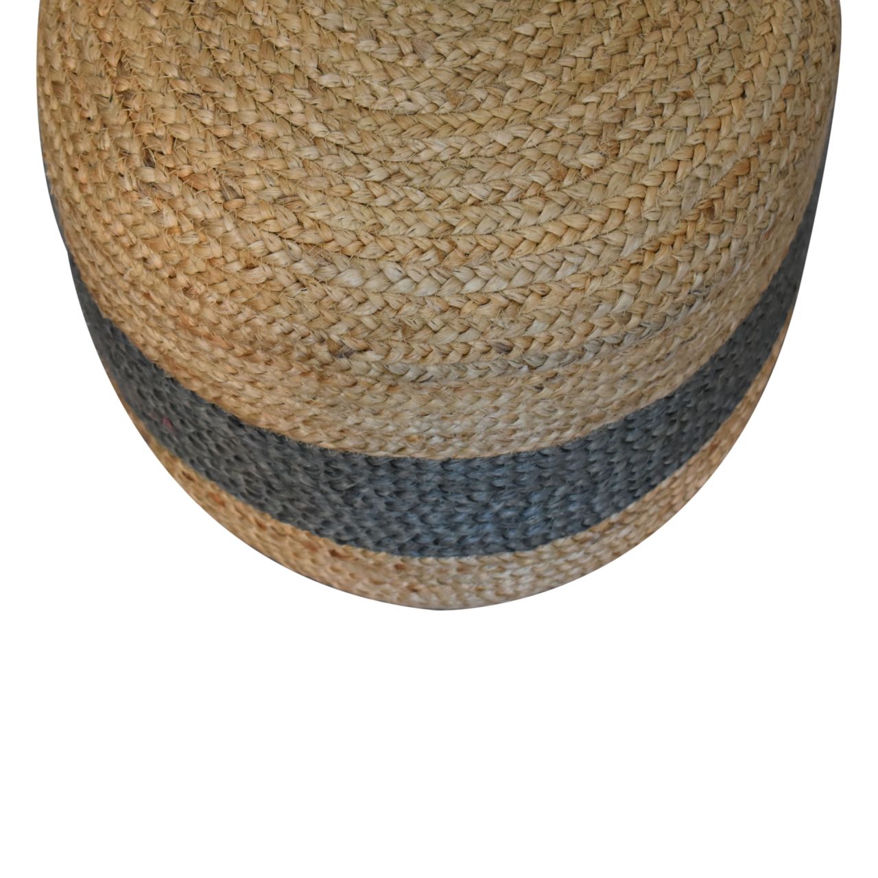 jute pouffe with green band