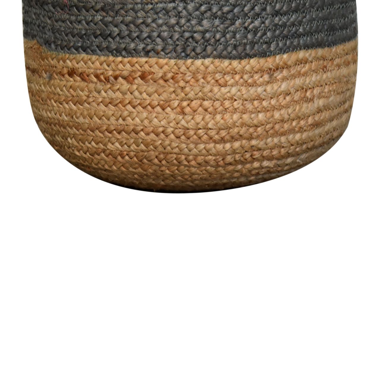 jute pouffe with green band