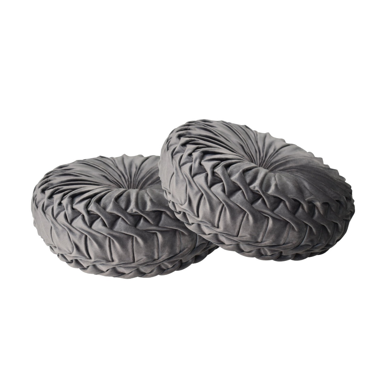grey smocking cushion set of 2