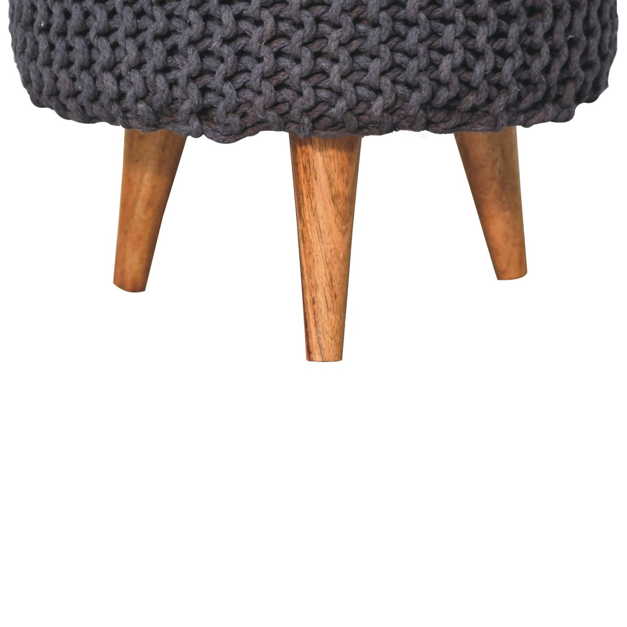 keeva grey round footstool