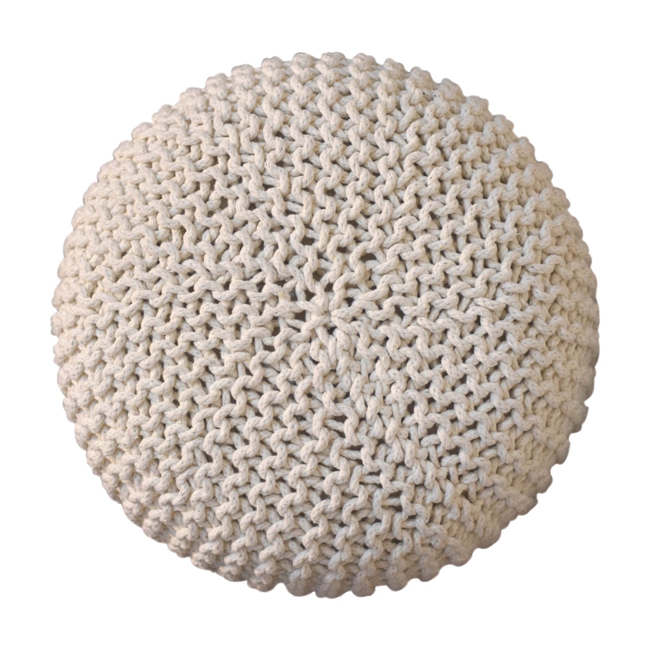 keeva white round footstool