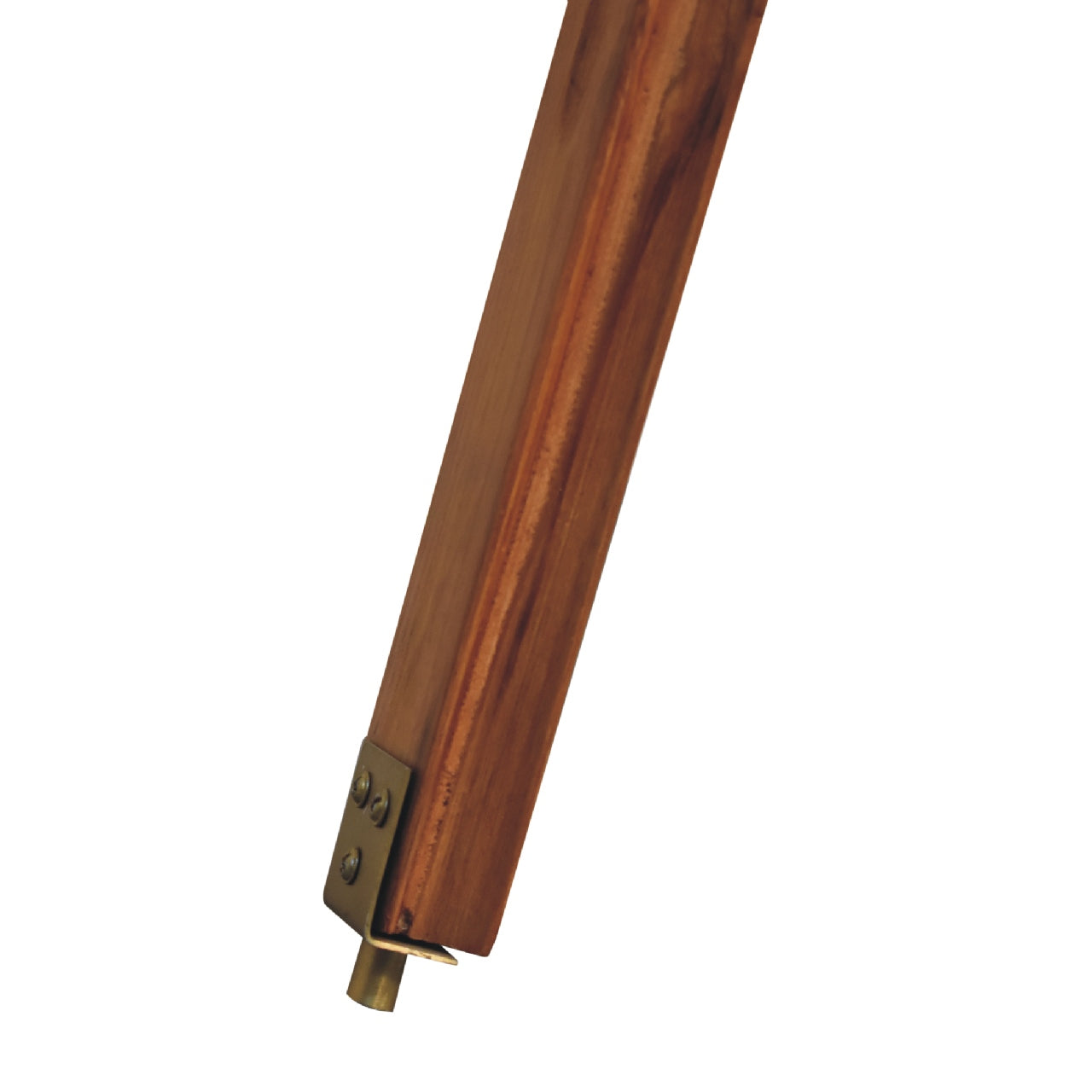 brass plated and wooden teak floor lamp