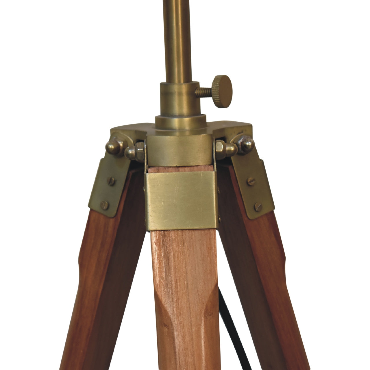 fixed brass plated tripod floor lamp