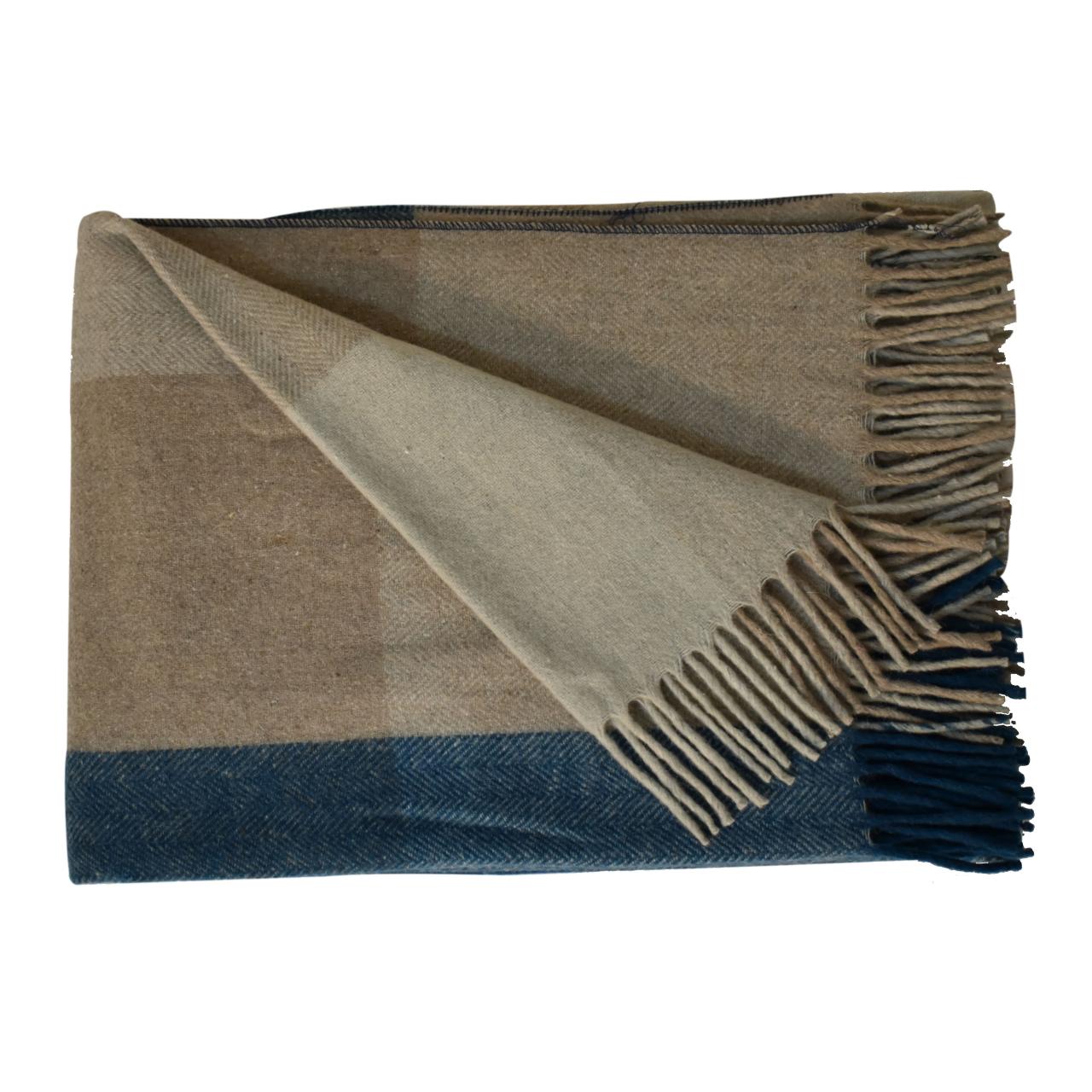 large selin blue woolen throw