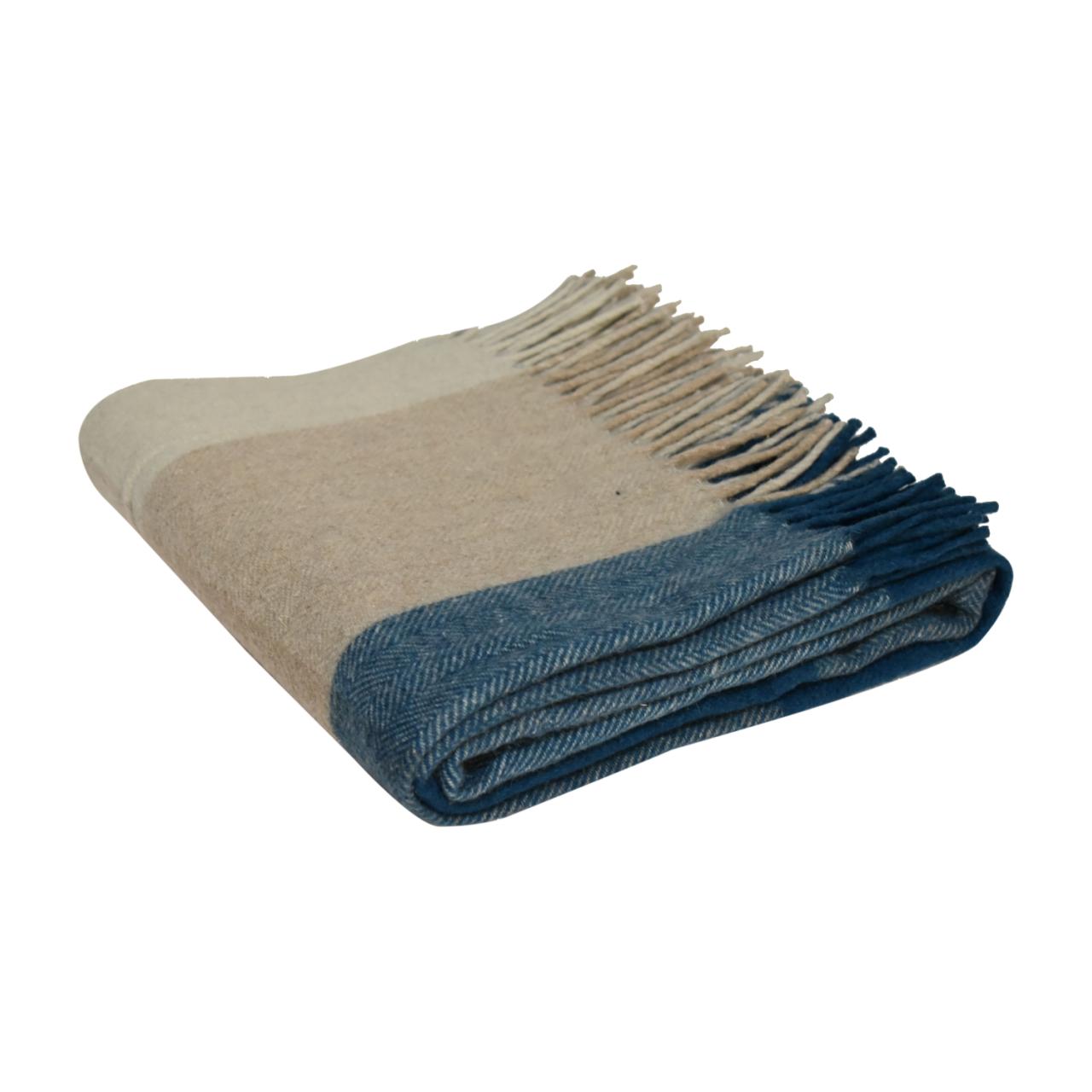 large selin blue woolen throw