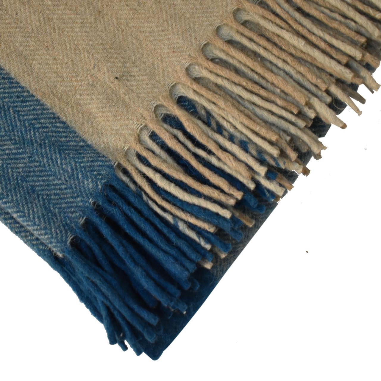 large selin blue woolen throw