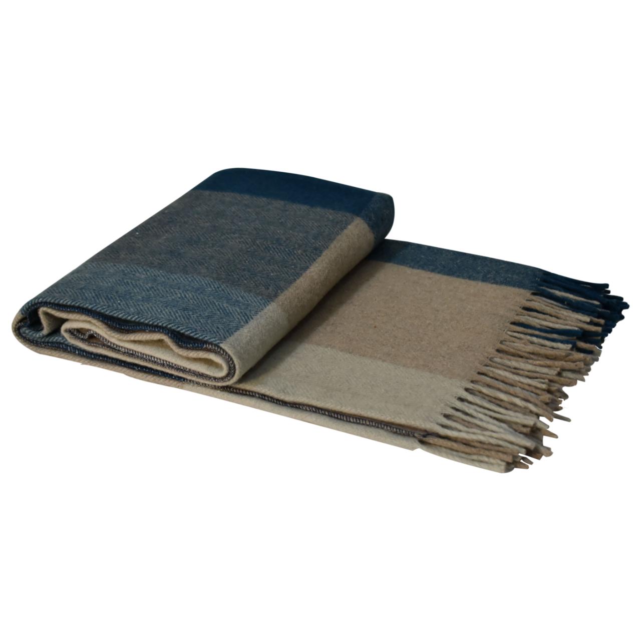 large selin blue woolen throw
