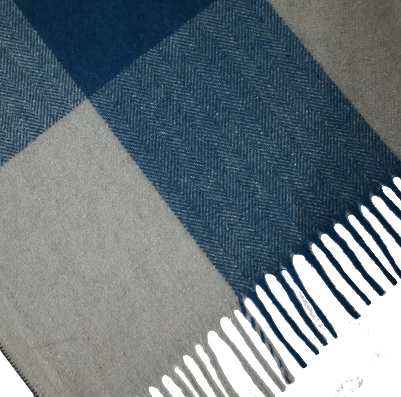 large selin blue woolen throw