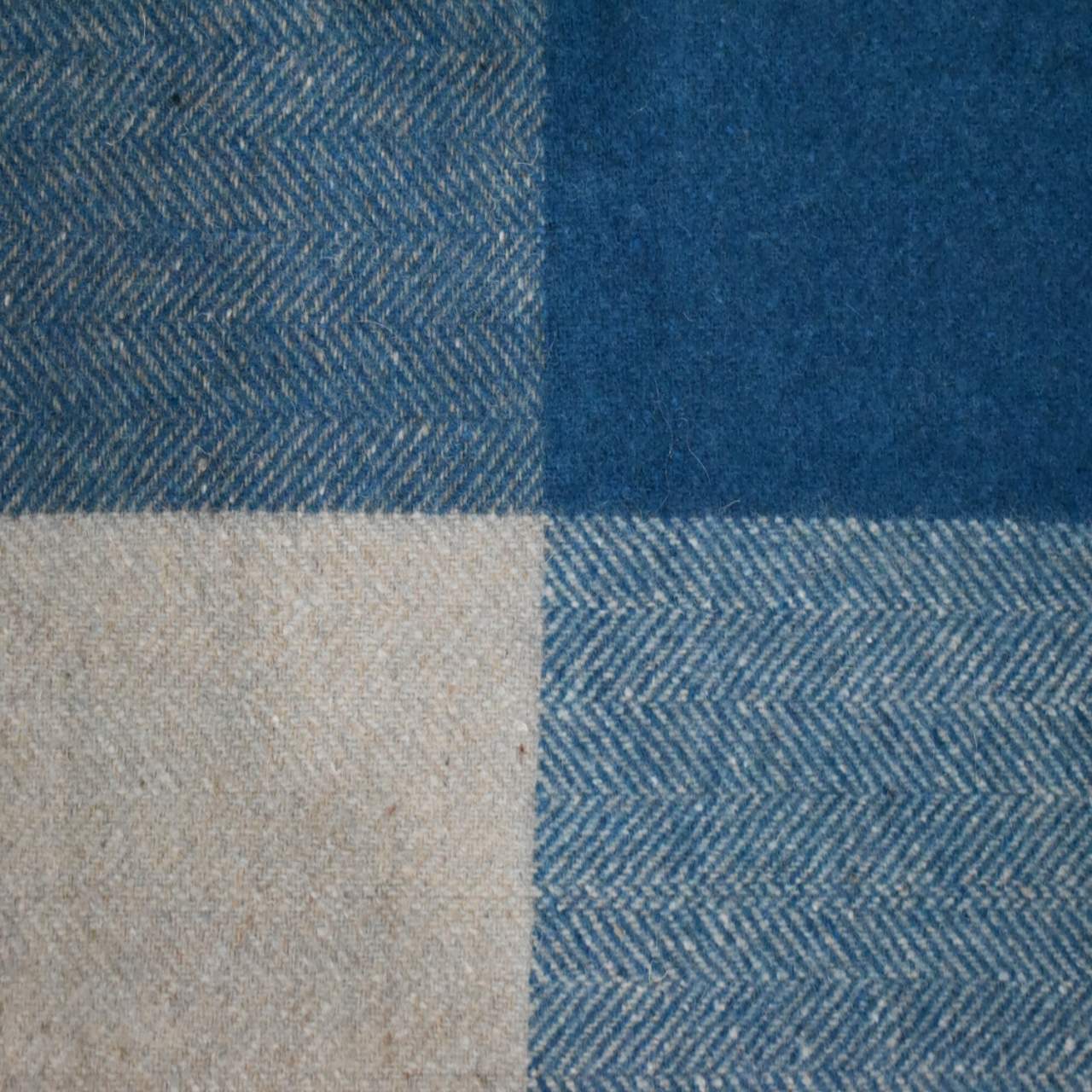 large selin blue woolen throw