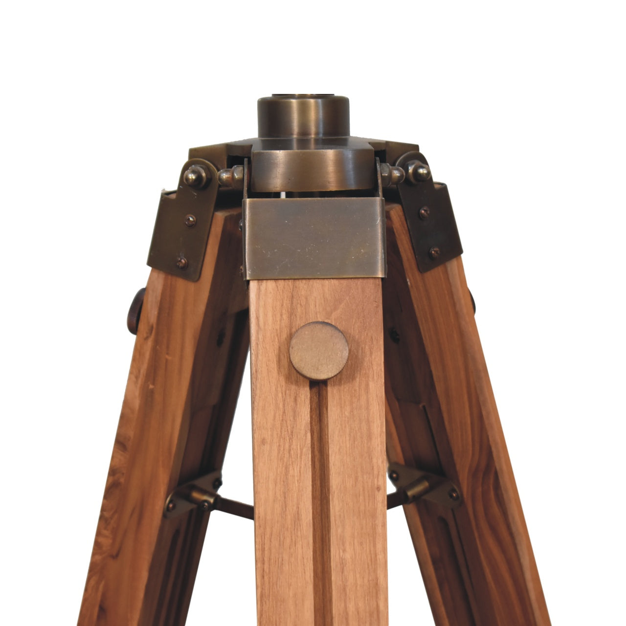 brass antique tripod fold spotlight floor lamp