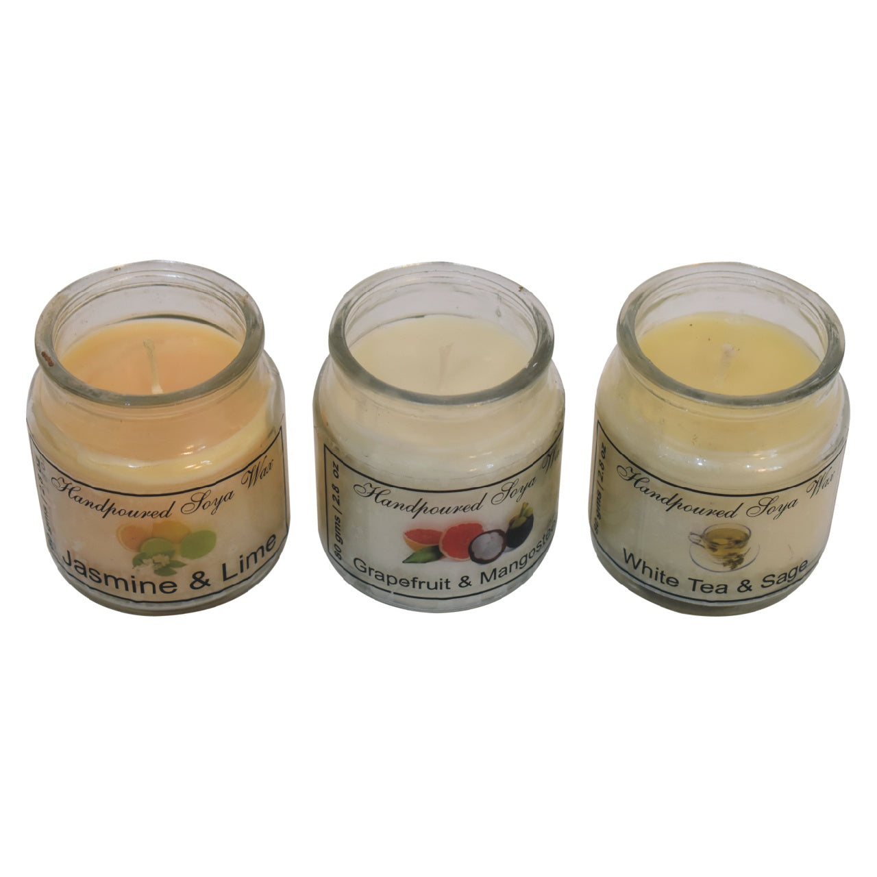 yankee candle set of 3 white tea sage grapefruit mangosteen jasmine lime