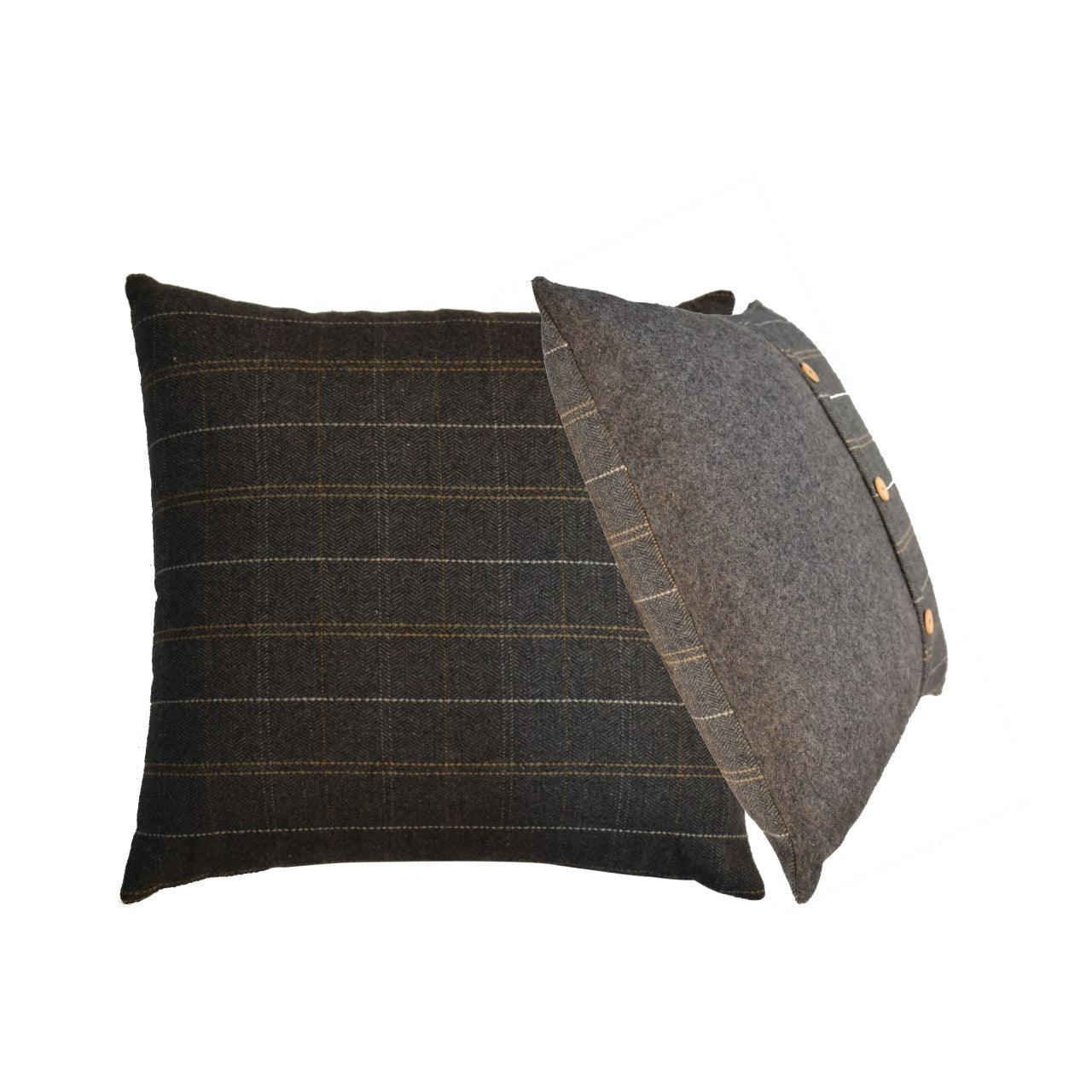 quinn cushion set of 2 pewter tweed
