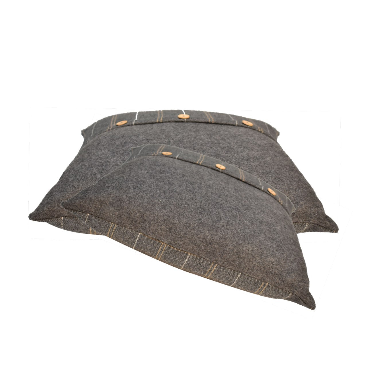 quinn cushion set of 2 pewter tweed