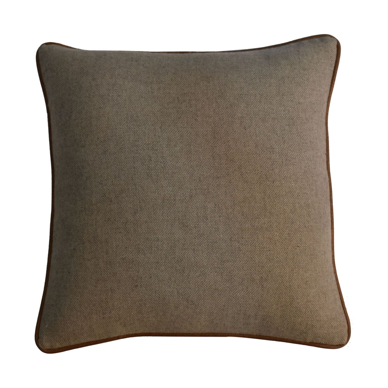 quinn cushion set of 2 leather sand tweed