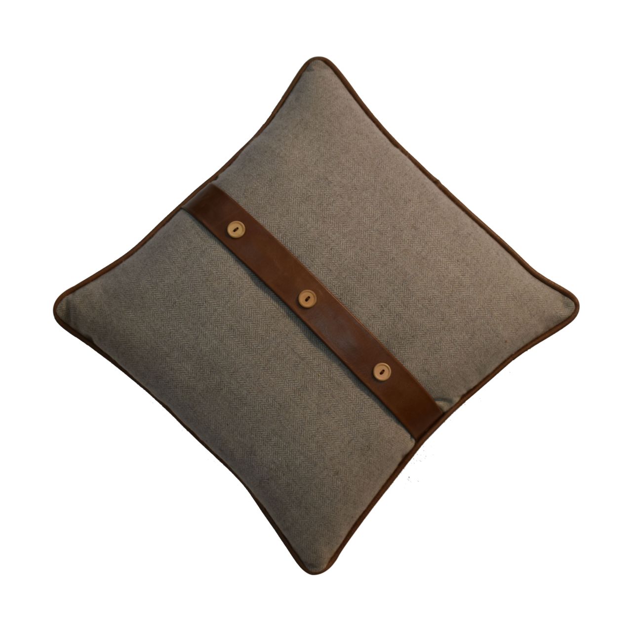 quinn cushion set of 2 leather sand tweed
