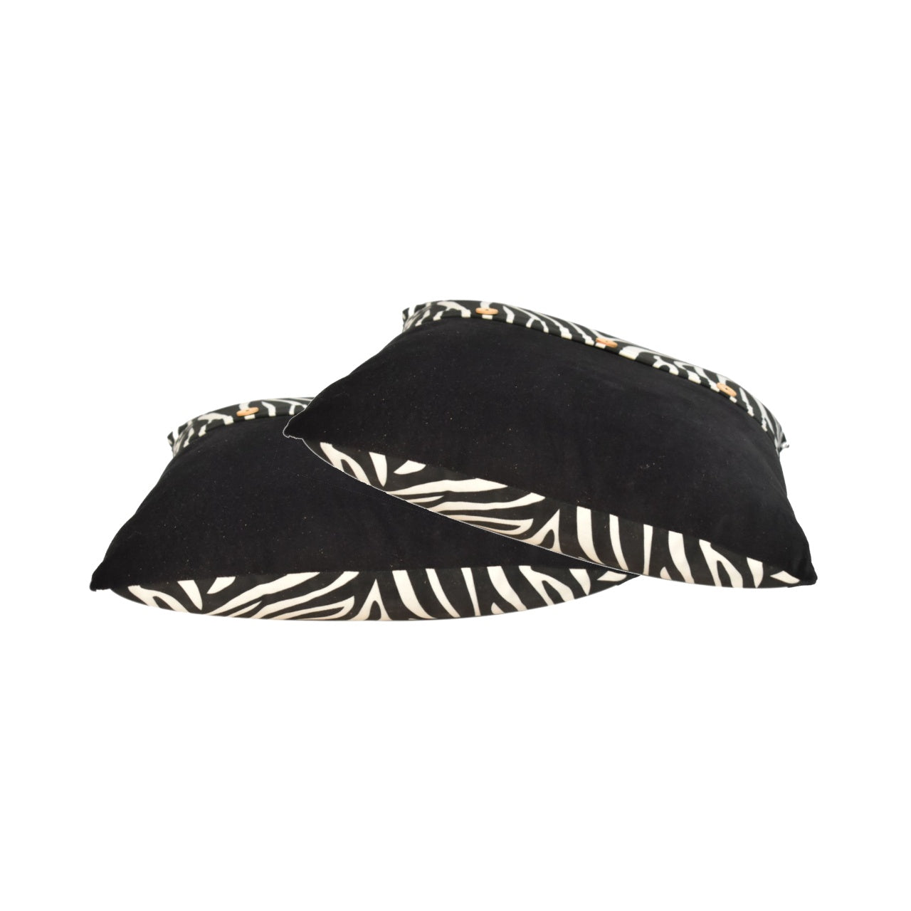 quinn cushion set of 2 white tiger black velvet
