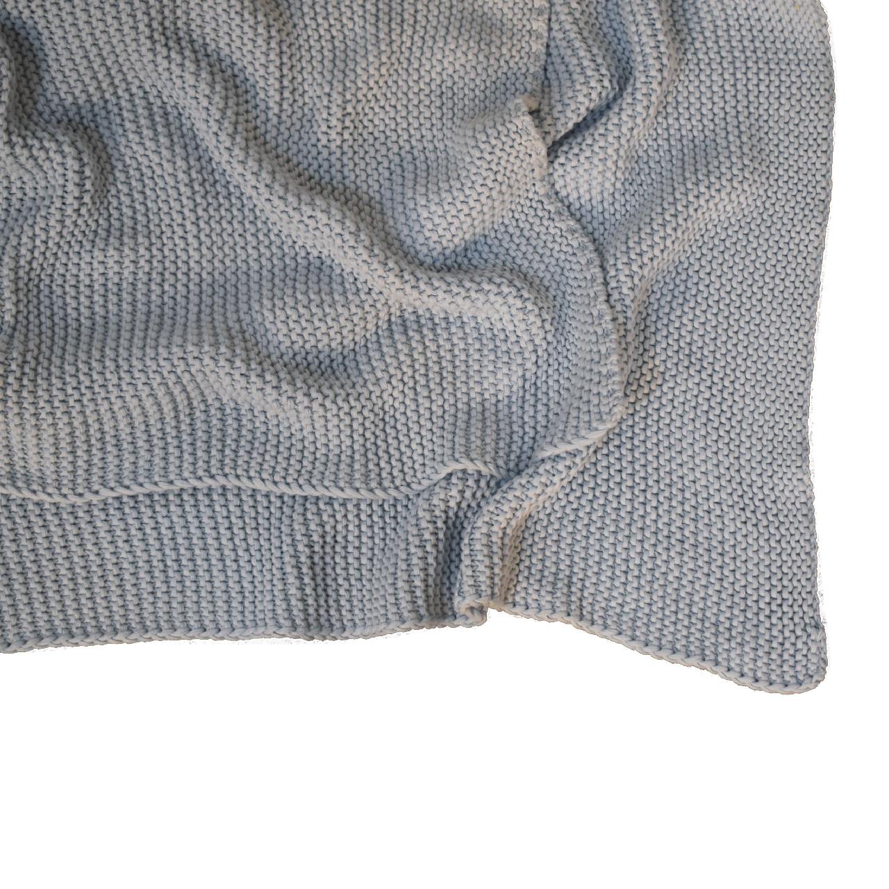 light blue knitted throw