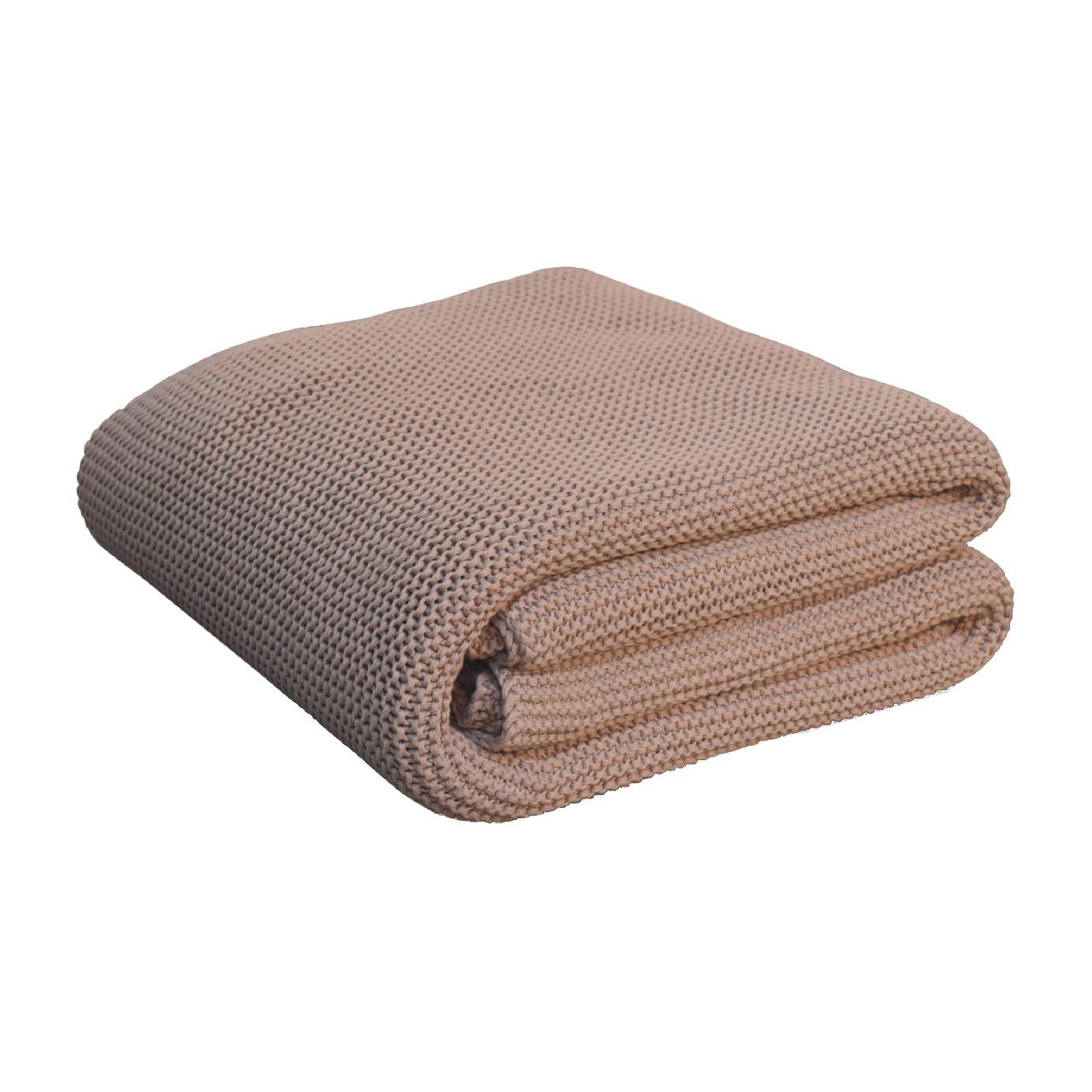 beige knitted throw