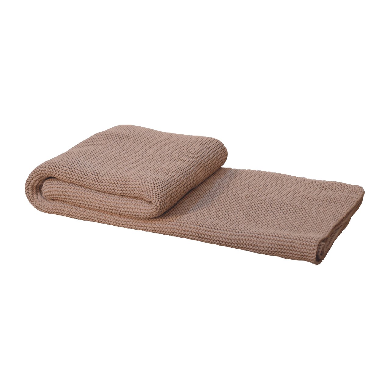 beige knitted throw