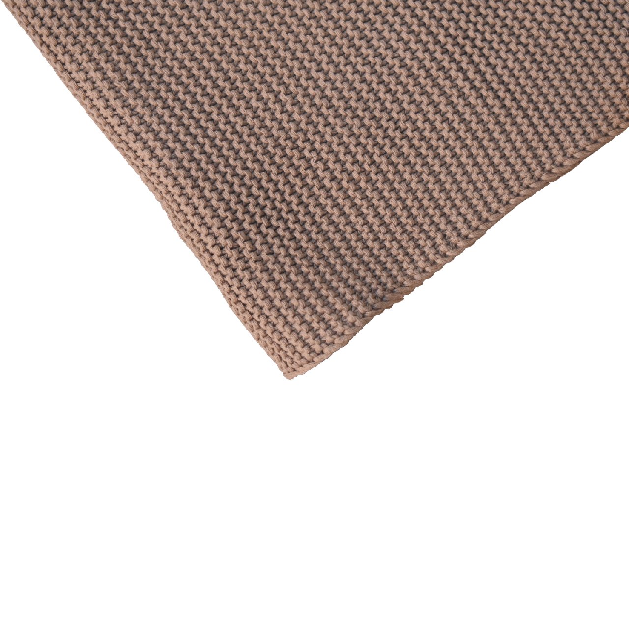 beige knitted throw