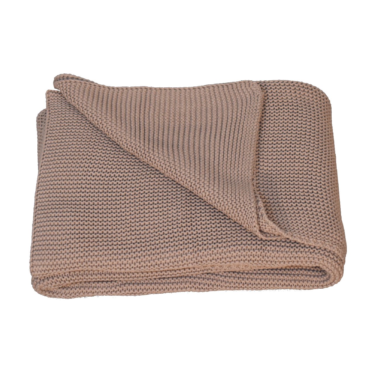 beige knitted throw