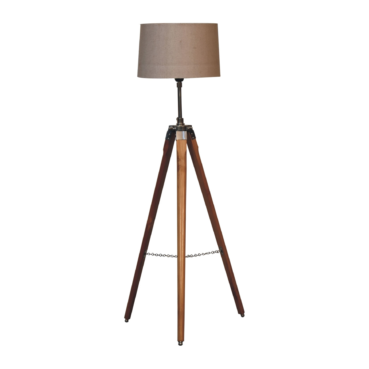 fixed chrome plated tripod floor lamp
