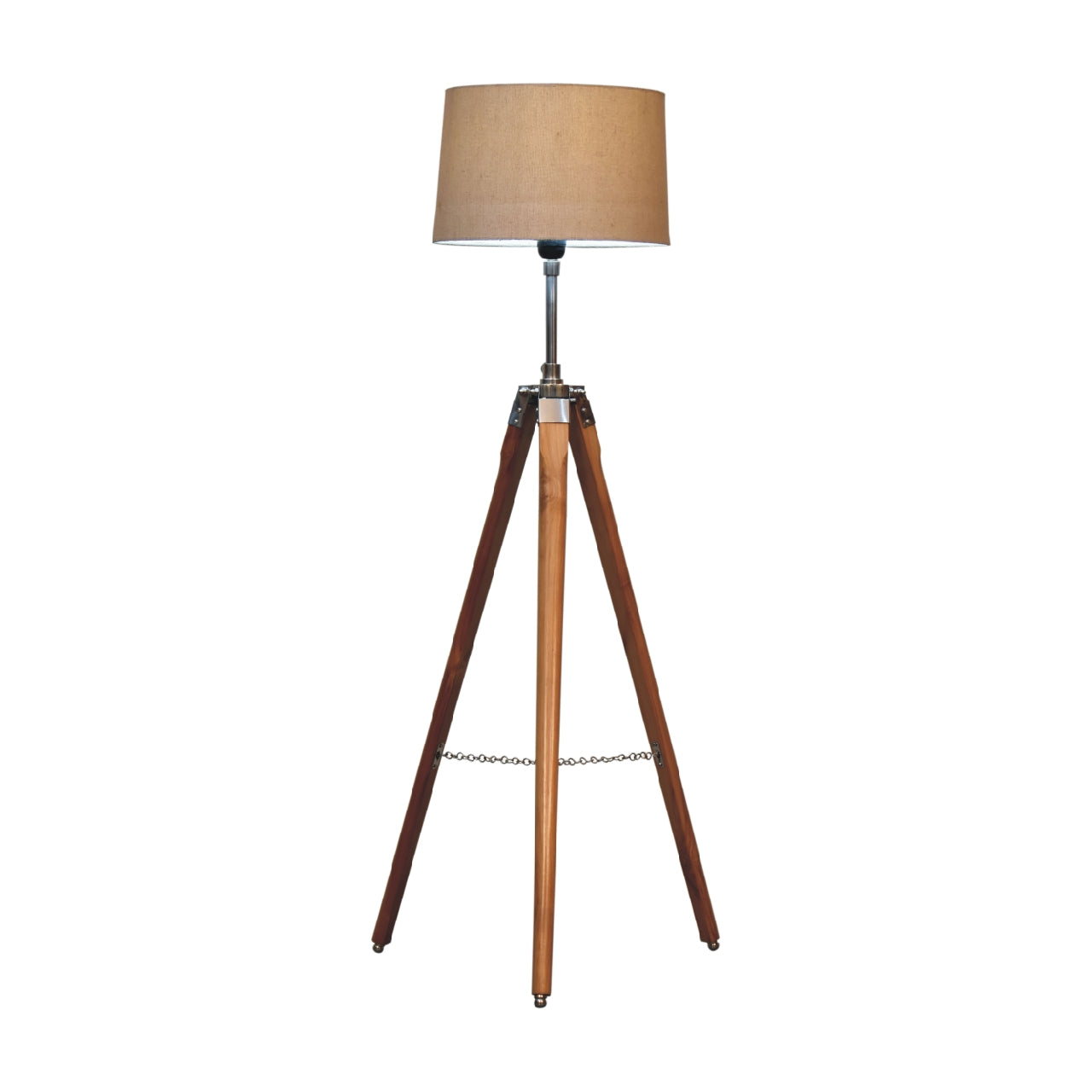 fixed chrome plated tripod floor lamp