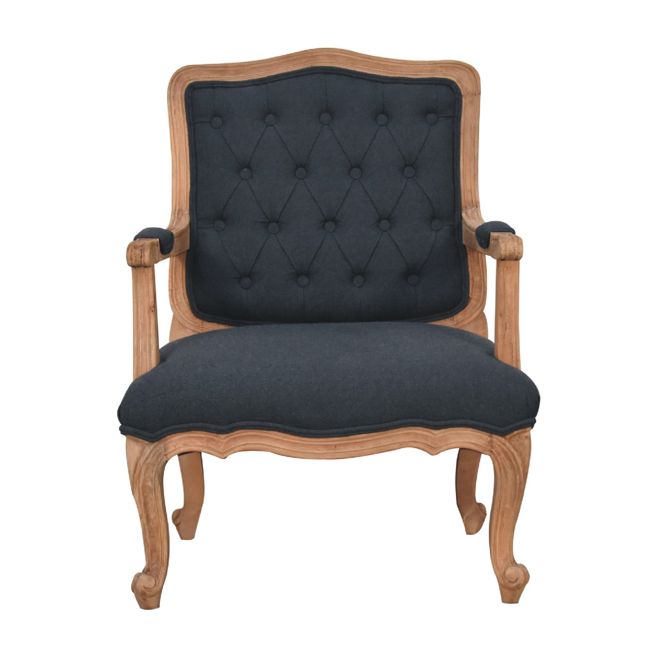 navy blue linen french style chair
