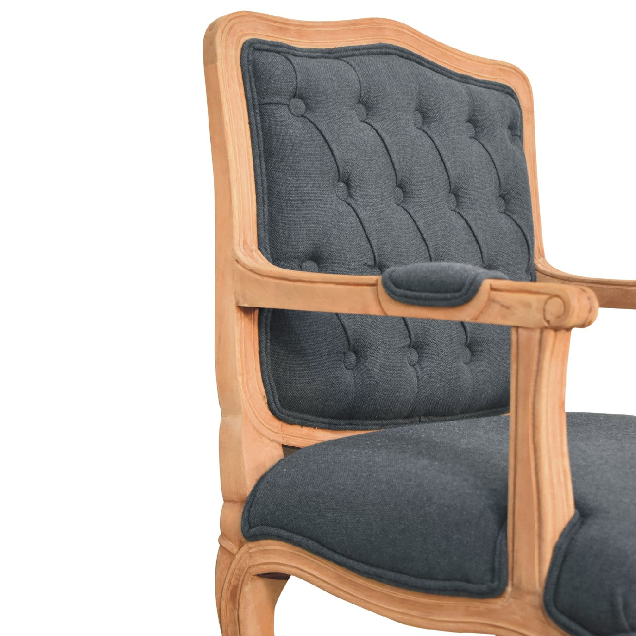 navy blue linen french style chair
