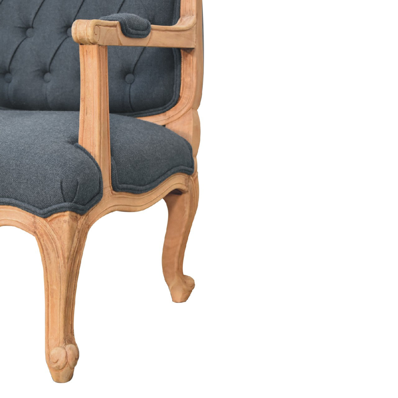 navy blue linen french style chair