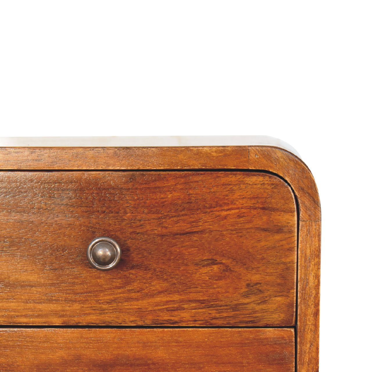 mini curved chestnut wall mounted bedside
