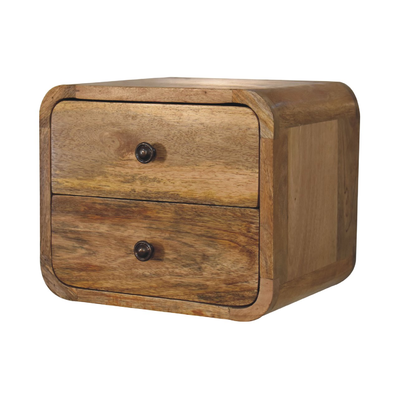 mini curved oak ish wall mounted bedside