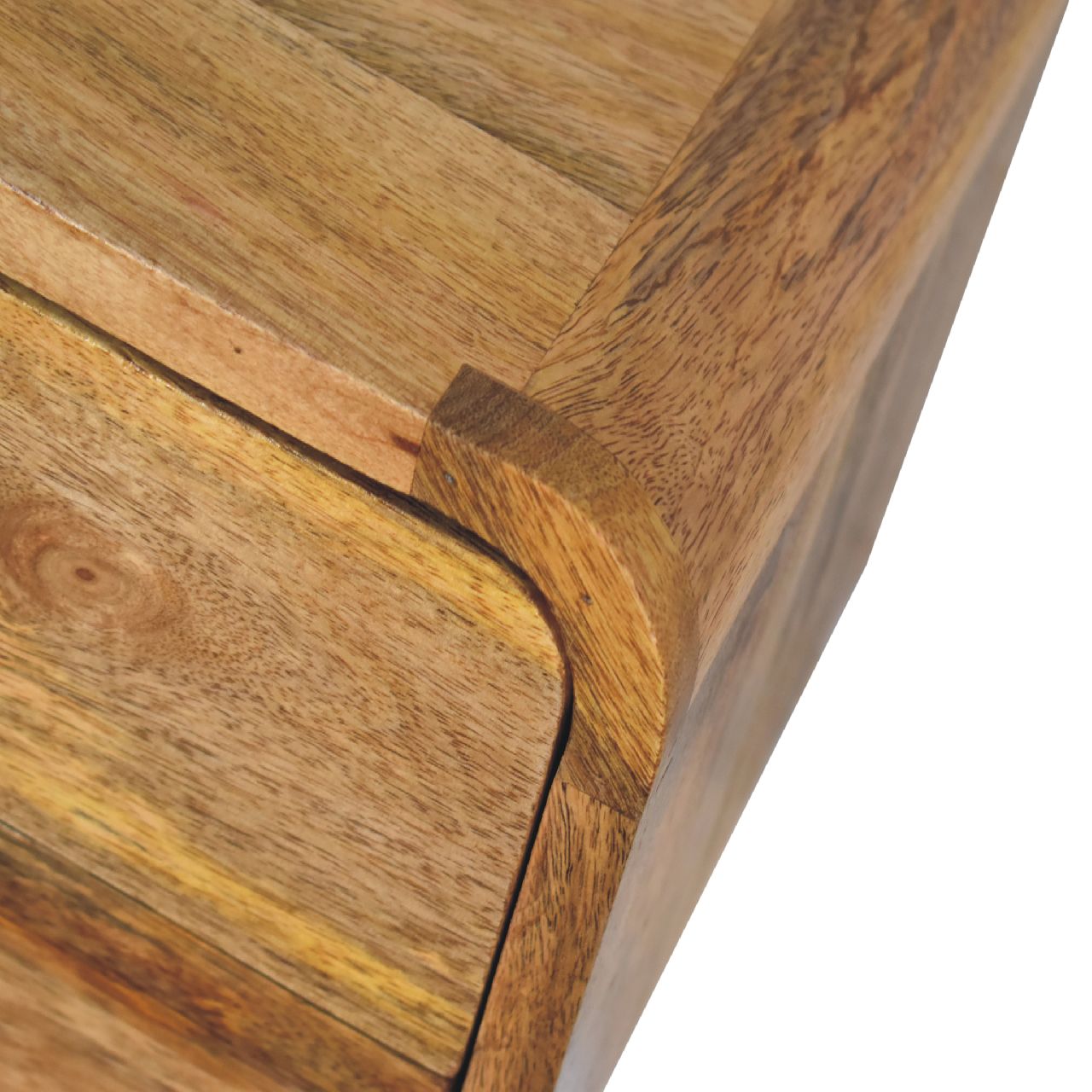 mini curved oak ish wall mounted bedside