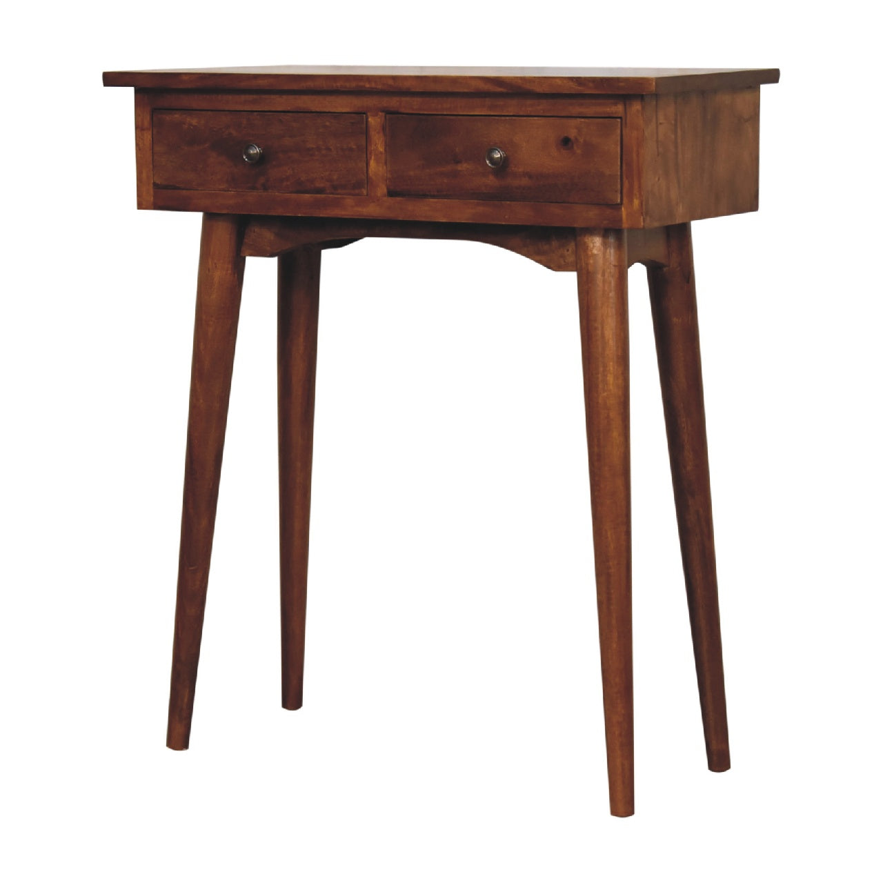 mini chestnut hallway console table