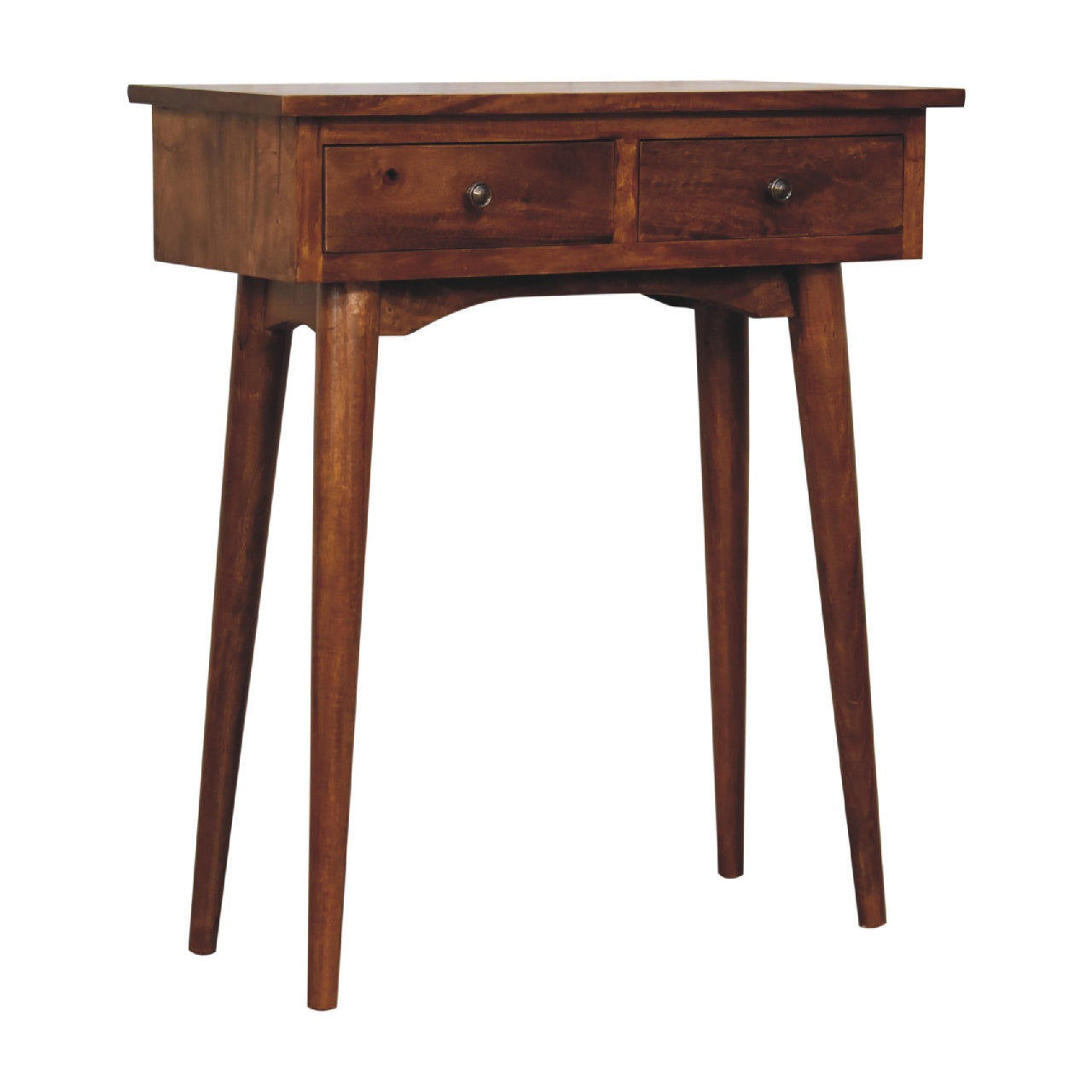 mini chestnut hallway console table